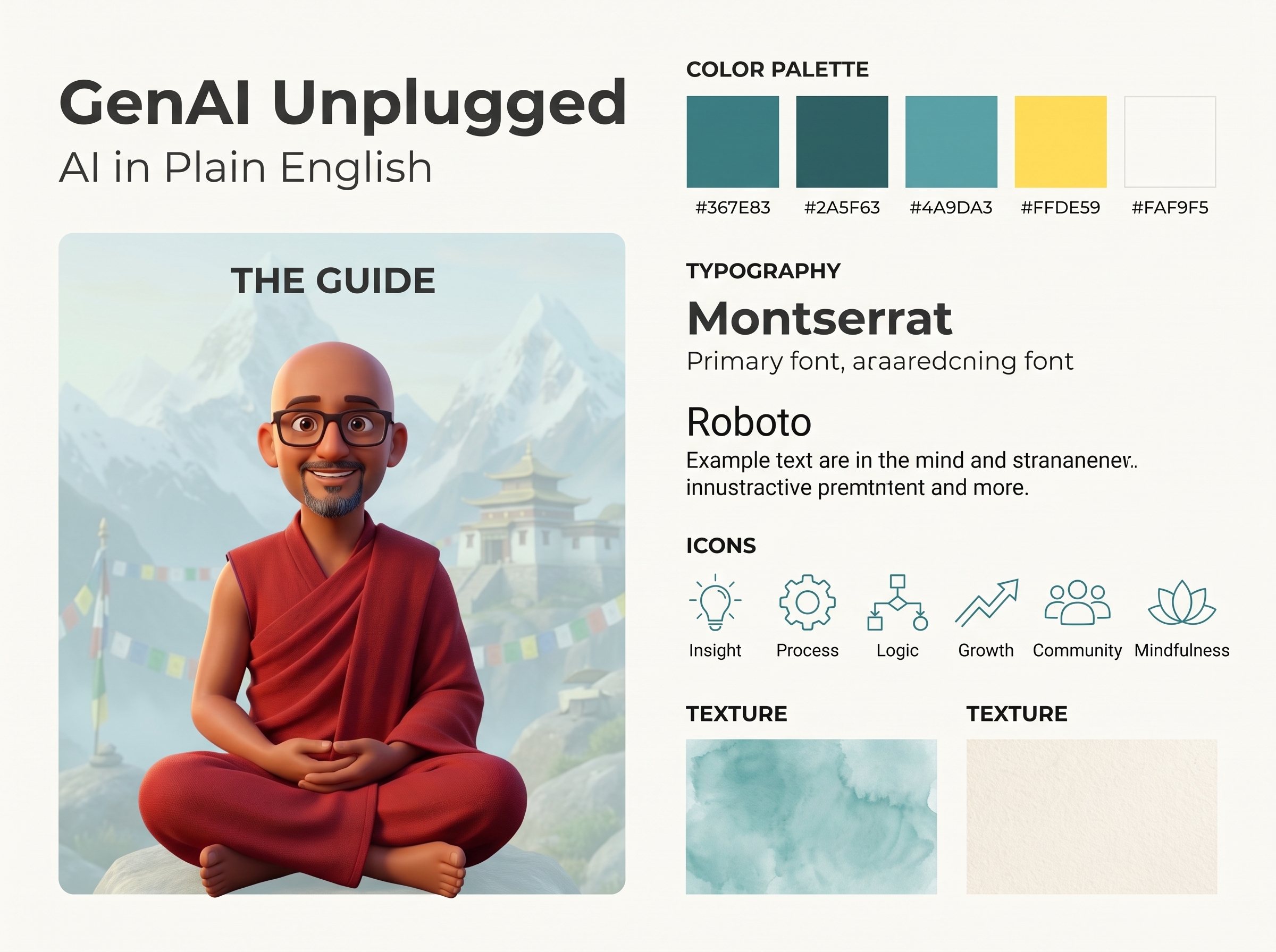 Calm, serene teal brand reference sheet generated by Visual Brand Blueprint